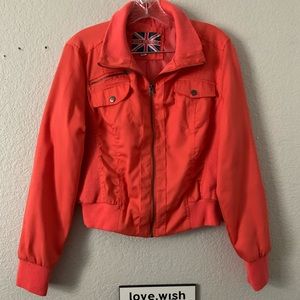 Miss London XL Orange Long Sleeve Bomber Jacket